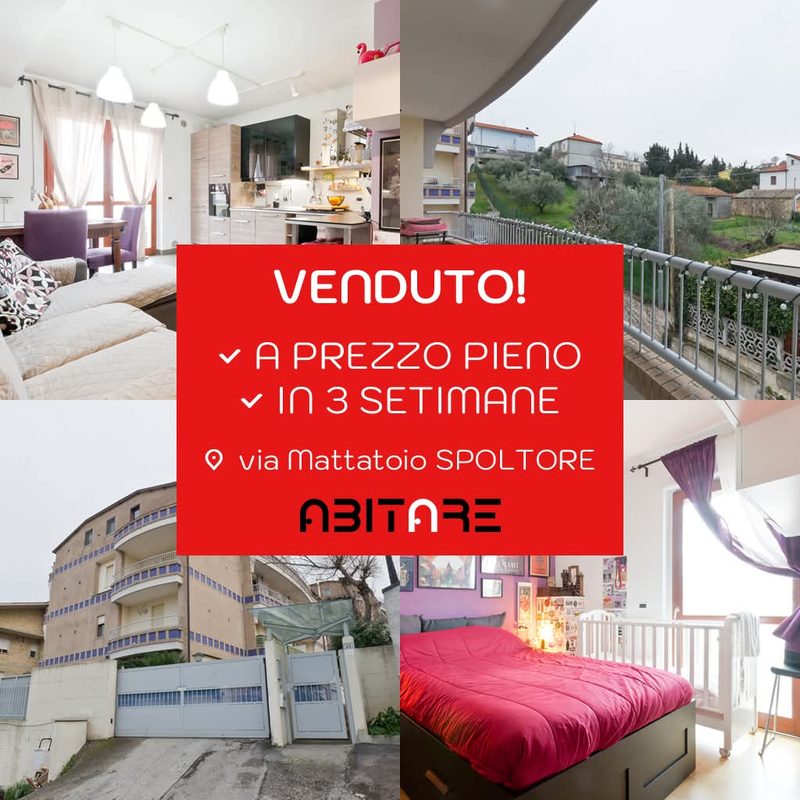 Venduto a prezzo pieno in 3 settimane: appartamento in via Mattatoio, Spoltore